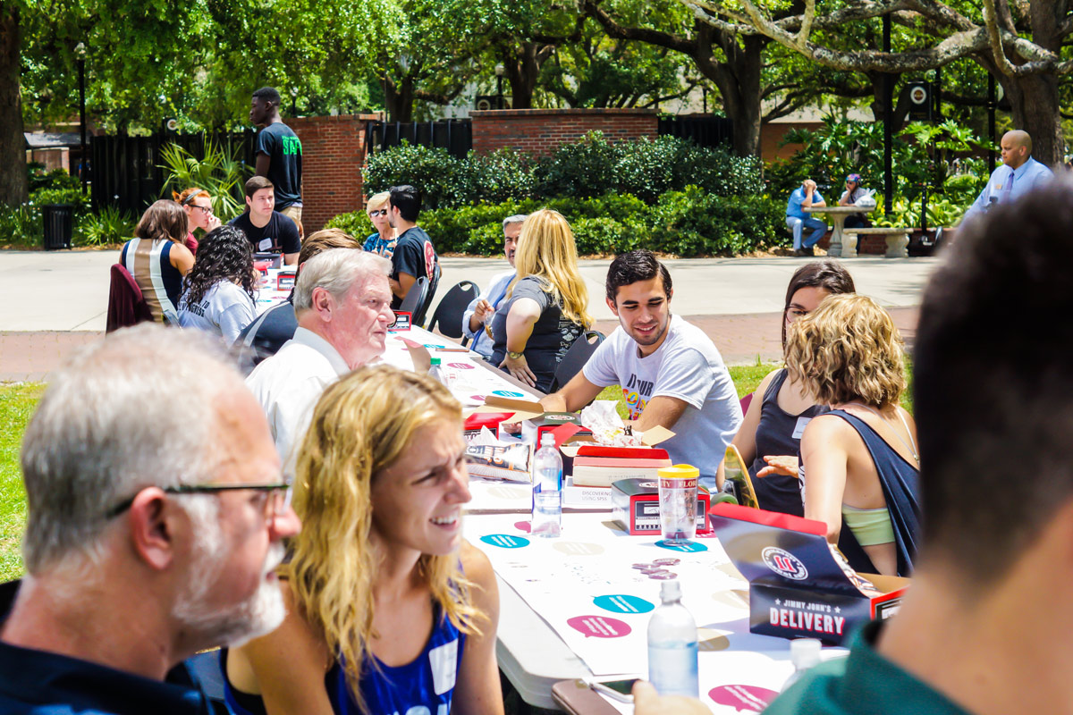 Photo of facutly, staff and students participating in The Longest Table @ FSU